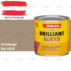 ADLER Brilliantalkyd Kunstharslak Hoogglans – Grijsbeige – Binnen & Buiten – Lak voor Hout en Metaal – Sneldrogend & Krasvast
