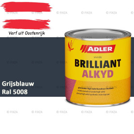 ADLER Brilliantalkyd Kunstharslak Hoogglans – Grijsblauw – Binnen & Buiten – Lak voor Hout en Metaal – Sneldrogend & Krasvast