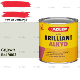 ADLER Brilliantalkyd Kunstharslak Hoogglans – Grijswit – Binnen & Buiten – Lak voor Hout en Metaal – Sneldrogend & Krasvast