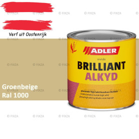 ADLER Brilliantalkyd Kunstharslak Hoogglans – Groenbeige – Binnen & Buiten – Lak voor Hout en Metaal – Sneldrogend & Krasvast