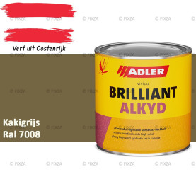 ADLER Brilliantalkyd Kunstharslak Hoogglans – Kakigrijs – Binnen & Buiten – Lak voor Hout en Metaal – Sneldrogend & Krasvast