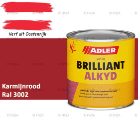 ADLER Brilliantalkyd Kunstharslak Hoogglans – Karmijnrood – Binnen & Buiten – Lak voor Hout en Metaal – Sneldrogend & Krasvast