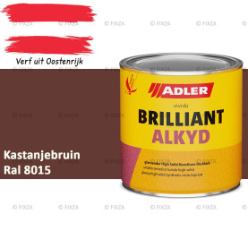 ADLER Brilliantalkyd Kunstharslak Hoogglans – Kastanjebruin – Binnen & Buiten – Lak voor Hout en Metaal – Sneldrogend & Krasvast