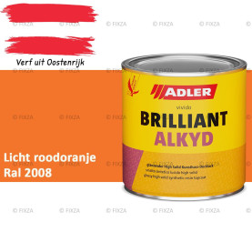 ADLER Brilliantalkyd Kunstharslak Hoogglans – Licht roodoranje – Binnen & Buiten – Lak voor Hout en Metaal – Sneldrogend & Krasvast