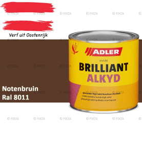 ADLER Brilliantalkyd Kunstharslak Hoogglans – Notenbruin – Binnen & Buiten – Lak voor Hout en Metaal – Sneldrogend & Krasvast