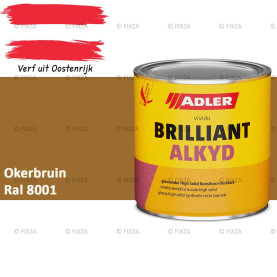 ADLER Brilliantalkyd Kunstharslak Hoogglans – Okerbruin – Binnen & Buiten – Lak voor Hout en Metaal – Sneldrogend & Krasvast