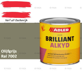ADLER Brilliantalkyd Kunstharslak Hoogglans – Olijfgrijs – Binnen & Buiten – Lak voor Hout en Metaal – Sneldrogend & Krasvast