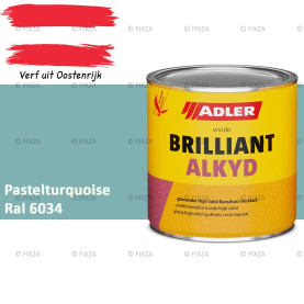 ADLER Brilliantalkyd Kunstharslak Hoogglans – Pastelturquoise – Binnen & Buiten – Lak voor Hout en Metaal – Sneldrogend & Krasvast