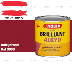 ADLER Brilliantalkyd Kunstharslak Hoogglans – Robijnrood – Binnen & Buiten – Lak voor Hout en Metaal – Sneldrogend & Krasvast