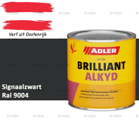ADLER Brilliantalkyd Kunstharslak Hoogglans – Signaalzwart – Binnen & Buiten – Lak voor Hout en Metaal – Sneldrogend & Krasvast
