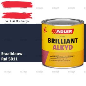 ADLER Brilliantalkyd Kunstharslak Hoogglans – Staalblauw – Binnen & Buiten – Lak voor Hout en Metaal – Sneldrogend & Krasvast