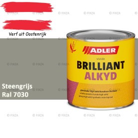 ADLER Brilliantalkyd Kunstharslak Hoogglans – Steengrijs – Binnen & Buiten – Lak voor Hout en Metaal – Sneldrogend & Krasvast