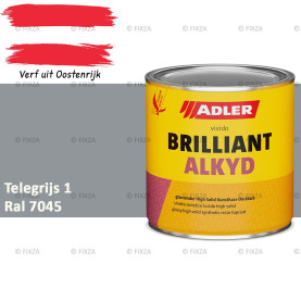 ADLER Brilliantalkyd Kunstharslak Hoogglans – Telegrijs 1 – Binnen & Buiten – Lak voor Hout en Metaal – Sneldrogend & Krasvast
