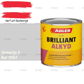 ADLER Brilliantalkyd Kunstharslak Hoogglans – Telegrijs 4 – Binnen & Buiten – Lak voor Hout en Metaal – Sneldrogend & Krasvast
