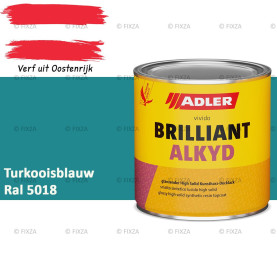 ADLER Brilliantalkyd Kunstharslak Hoogglans – Turkooisblauw – Binnen & Buiten – Lak voor Hout en Metaal – Sneldrogend & Krasvast