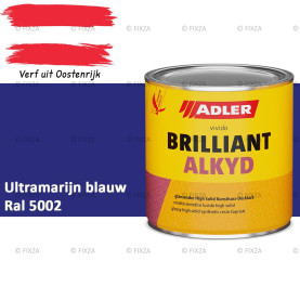 ADLER Brilliantalkyd Kunstharslak Hoogglans – Ultramarijn blauw – Binnen & Buiten – Lak voor Hout en Metaal – Sneldrogend & Krasvast