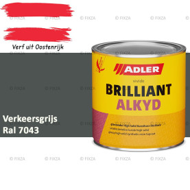 ADLER Brilliantalkyd Kunstharslak Hoogglans – Verkeersgrijs B – Binnen & Buiten – Lak voor Hout en Metaal – Sneldrogend & Krasvast