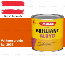 ADLER Brilliantalkyd Kunstharslak Hoogglans – Verkeersoranje – Binnen & Buiten – Lak voor Hout en Metaal – Sneldrogend & Krasvast
