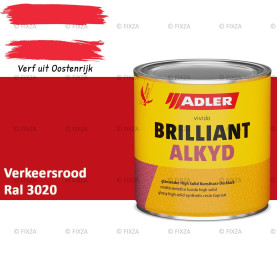 ADLER Brilliantalkyd Kunstharslak Hoogglans – Verkeersrood – Binnen & Buiten – Lak voor Hout en Metaal – Sneldrogend & Krasvast