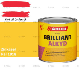 ADLER Brilliantalkyd Kunstharslak Hoogglans – Zinkgeel – Binnen & Buiten – Lak voor Hout en Metaal – Sneldrogend & Krasvast