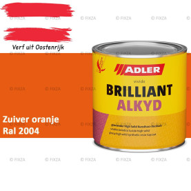 ADLER Brilliantalkyd Kunstharslak Hoogglans – Zuiver oranje – Binnen & Buiten – Lak voor Hout en Metaal – Sneldrogend & Krasvast