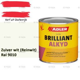 ADLER Brilliantalkyd Kunstharslak Hoogglans – Zuiver wit (Reinwit) – Binnen & Buiten – Lak voor Hout en Metaal – Sneldrogend & Krasvast