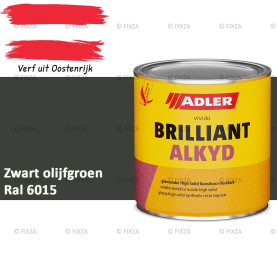 ADLER Brilliantalkyd Kunstharslak Hoogglans – Zwart olijfgroen – Binnen & Buiten – Lak voor Hout en Metaal – Sneldrogend & Krasvast