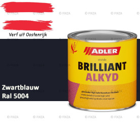 ADLER Brilliantalkyd Kunstharslak Hoogglans – Zwartblauw – Binnen & Buiten – Lak voor Hout en Metaal – Sneldrogend & Krasvast