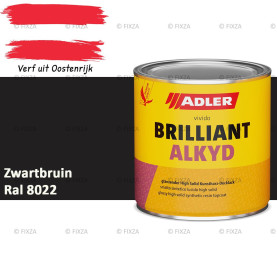 ADLER Brilliantalkyd Kunstharslak Hoogglans – Zwartbruin – Binnen & Buiten – Lak voor Hout en Metaal – Sneldrogend & Krasvast