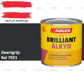 ADLER Brilliantalkyd Kunstharslak Hoogglans – Zwartgrijs – Binnen & Buiten – Lak voor Hout en Metaal – Sneldrogend & Krasvast