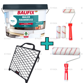 Decorators’ White Paint muurverf wit 10 Liter + Muurverfset 1