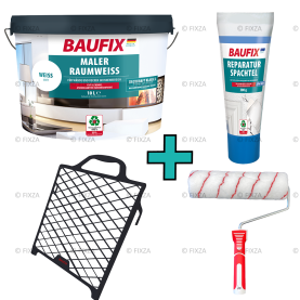 Decorators’ White Paint muurverf wit 10 Liter + Muurverfset 2