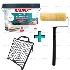 Decorators’ White Paint muurverf wit 10 Liter + Muurverfset 3