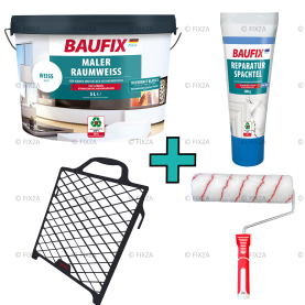 Decorators’ White Paint muurverf wit 5 Liter + Muurverfset 2
