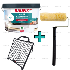 Decorators’ White Paint muurverf wit 5 Liter + Muurverfset 3