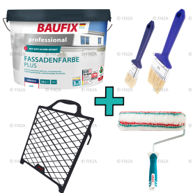 Professionele Gevelverf Plus wit 10 Liter + verwerkingset 1
