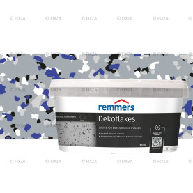 Decoflakes wit-grijs-zwart-blauw, Gekleurde vlokken voor een decoratieve afwerking van de vloercoating