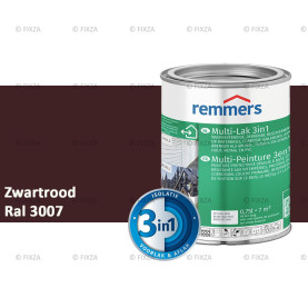 Multi- Lak 3in1 RAL 3007 Zwartrood - lakverf voor Hout, Metaal en Kunststof