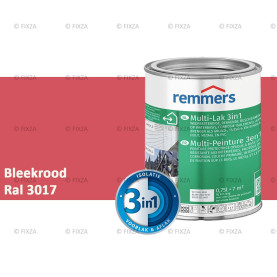 Multi- Lak 3in1 RAL 3017 Bleekrood - lakverf voor Hout, Metaal en Kunststof