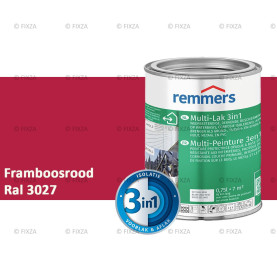 Multi- Lak 3in1 RAL 3027 Framboosrood - lakverf voor Hout, Metaal en Kunststof