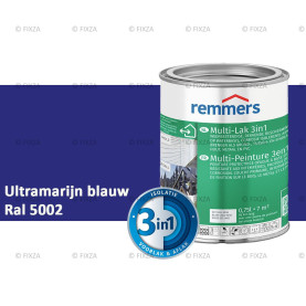 Multi- Lak 3in1 RAL 5002 Ultramarijn blauw - lakverf voor Hout, Metaal en Kunststof