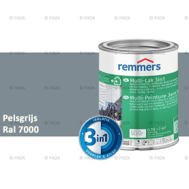 Multi- Lak 3in1 RAL 7000 Pelsgrijs - lakverf voor Hout, Metaal en Kunststof