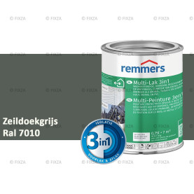 Multi- Lak 3in1 RAL 7010 Zeildoekgrijs - lakverf voor Hout, Metaal en Kunststof