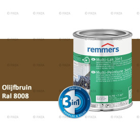 Multi- Lak 3in1 RAL 8008 Olijfbruin - lakverf voor Hout, Metaal en Kunststof