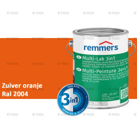 Multi- Lak 3in1 RAL 2004 Zuiver Oranje - lakverf voor Hout, Metaal en Kunststof