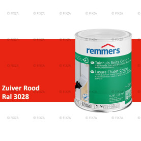 Tuinhuis beits Color RAL 3028 Zuiver Rood, voor Hout, Metaal en Kunststof