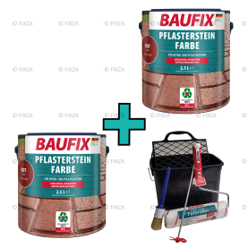 Impregnerende bestratingsverf oxide rood + verwerking set