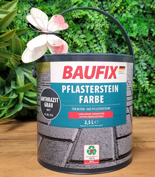 Bestrating verf in antraciet grijs